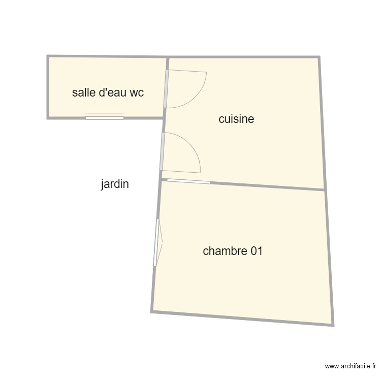 bordin fosse v. Plan de 3 pièces et 21 m2