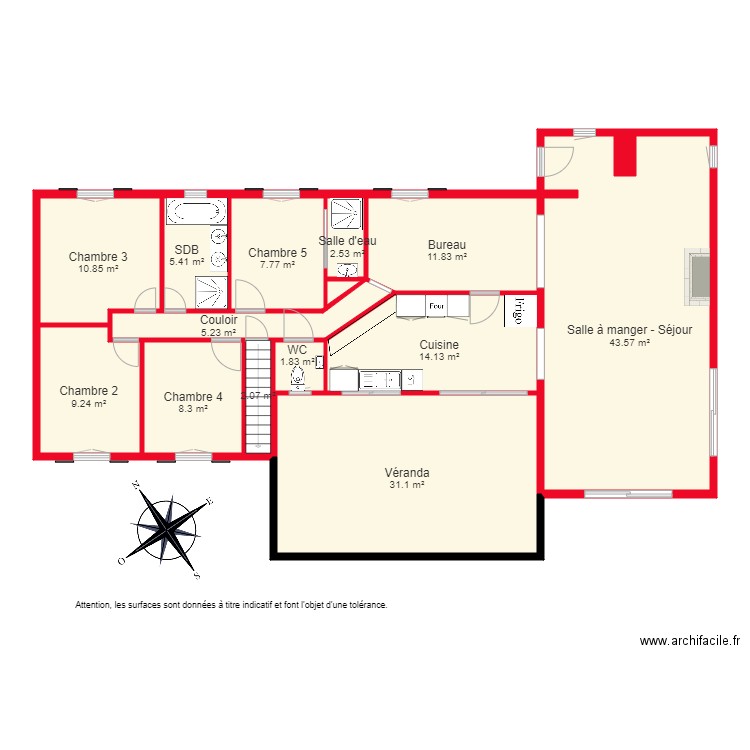 BI2148 PLAN 1ER ETAGE. Plan de 0 pièce et 0 m2