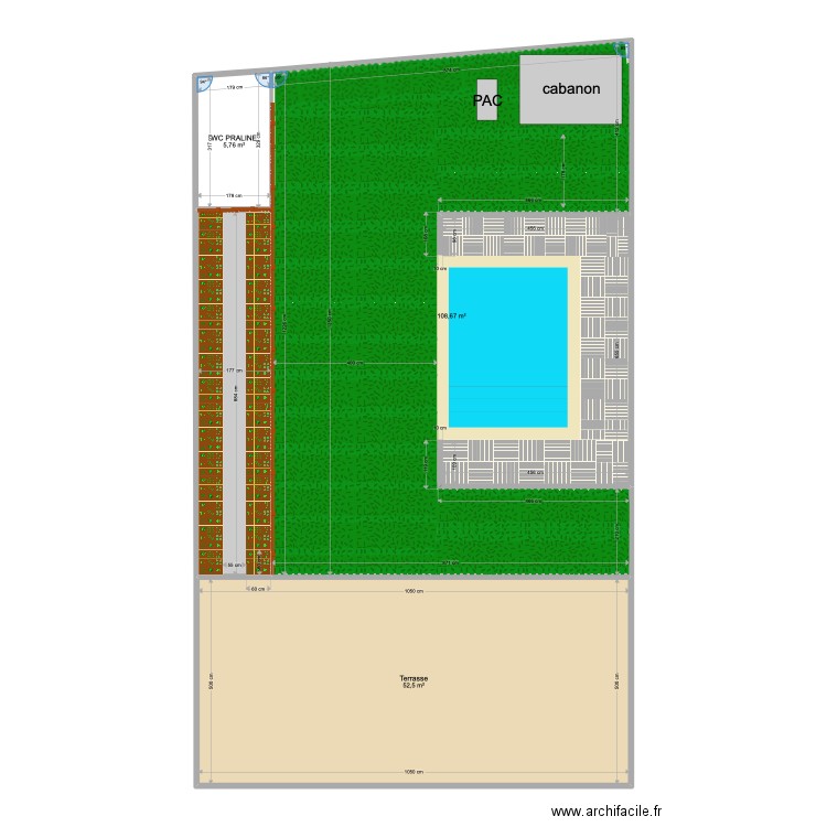 toussaint. Plan de 4 pièces et 183 m2