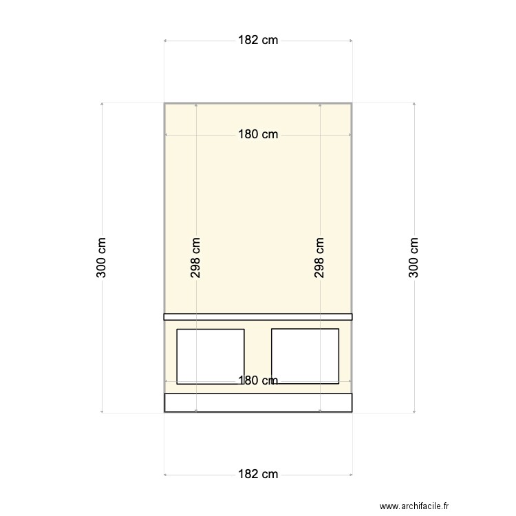 Mur salon 180. Plan de 0 pièce et 0 m2