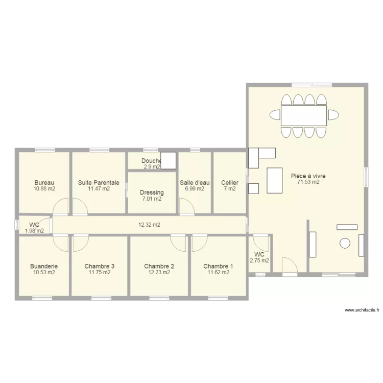 Maison 5 Chambres. Plan de 