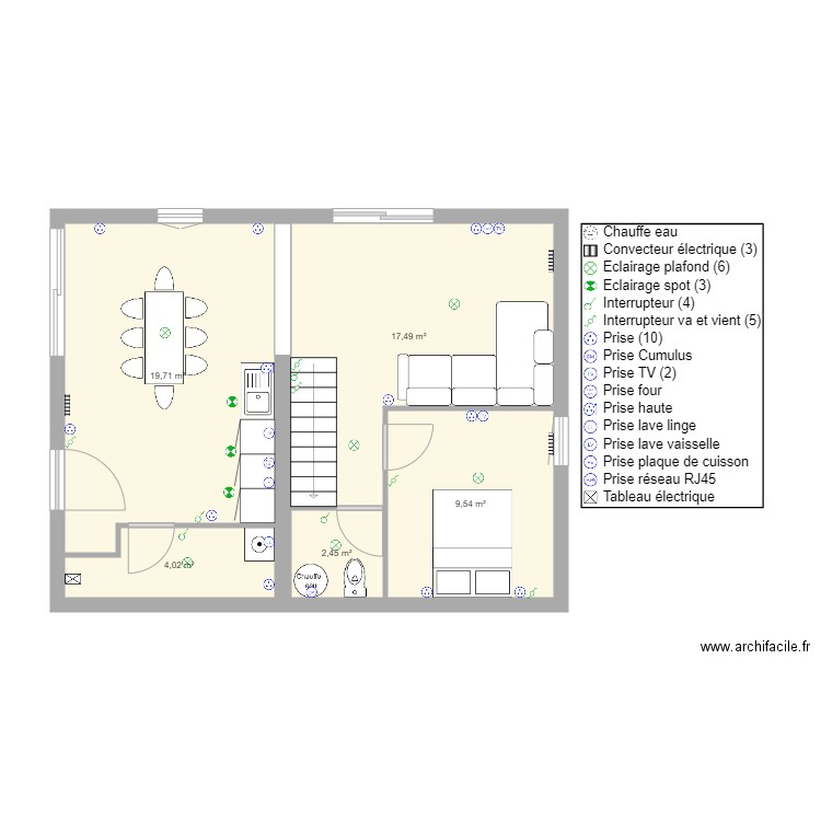 maison anais greg sauveterre elec rdc. Plan de 0 pièce et 0 m2