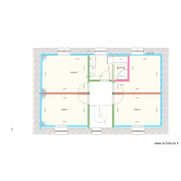 maison étage. Plan de 0 pièce et 0 m2