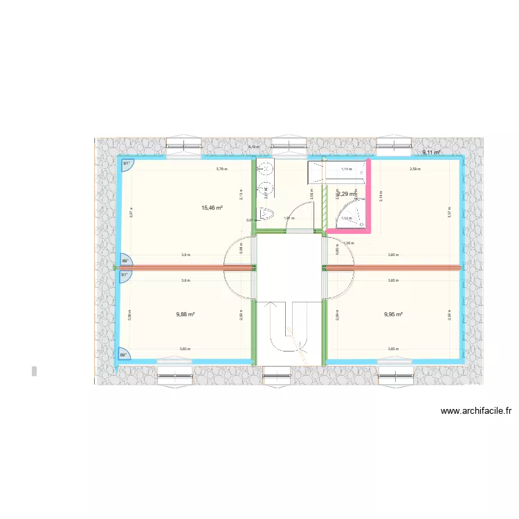 maison &eacute;tage. Plan de 