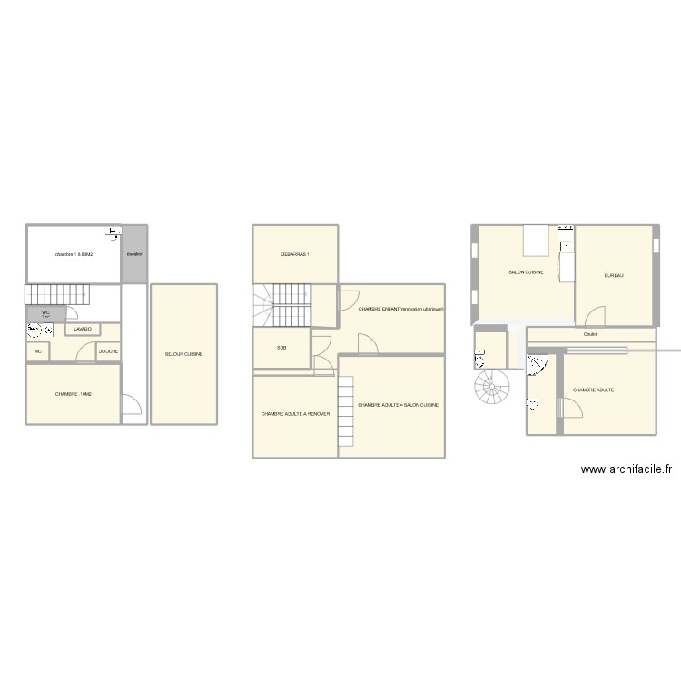 MEULAN. Plan de 21 pièces et 151 m2