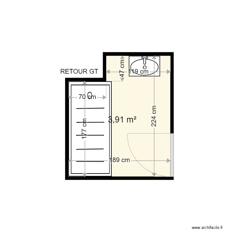 WILLEMOT NADINE . Plan de 1 pièce et 4 m2