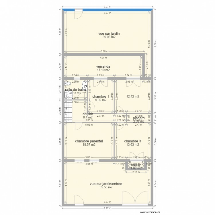 plan 2eme etage existant 1 zebidi. Plan de 0 pièce et 0 m2