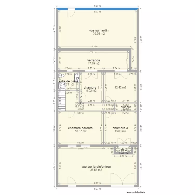 plan 2eme etage existant 1 zebidi. Plan de 