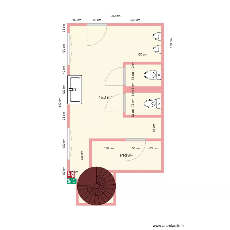 TRENTUN ETAGE AVANT TRAVAUX. Plan de 