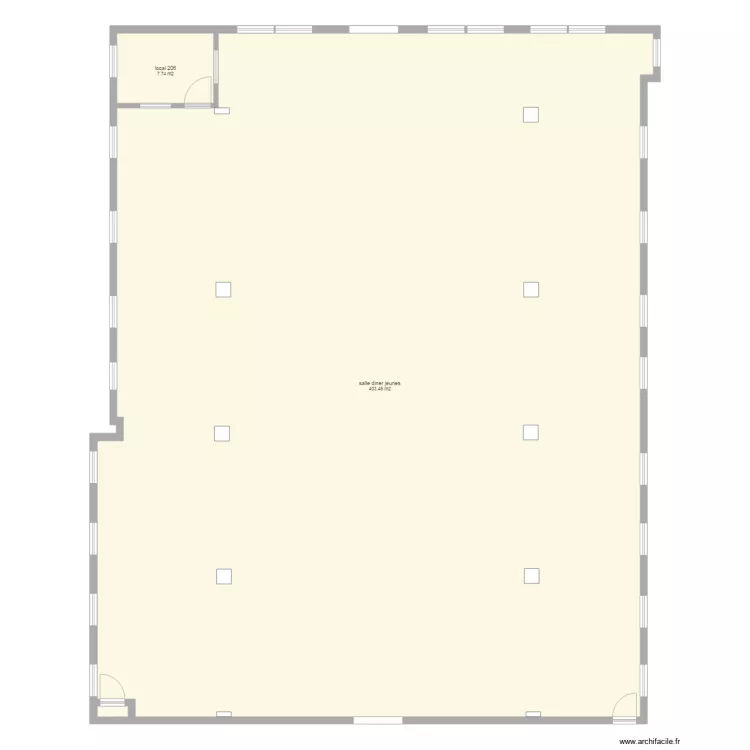 salle diner jeunes. Plan de 