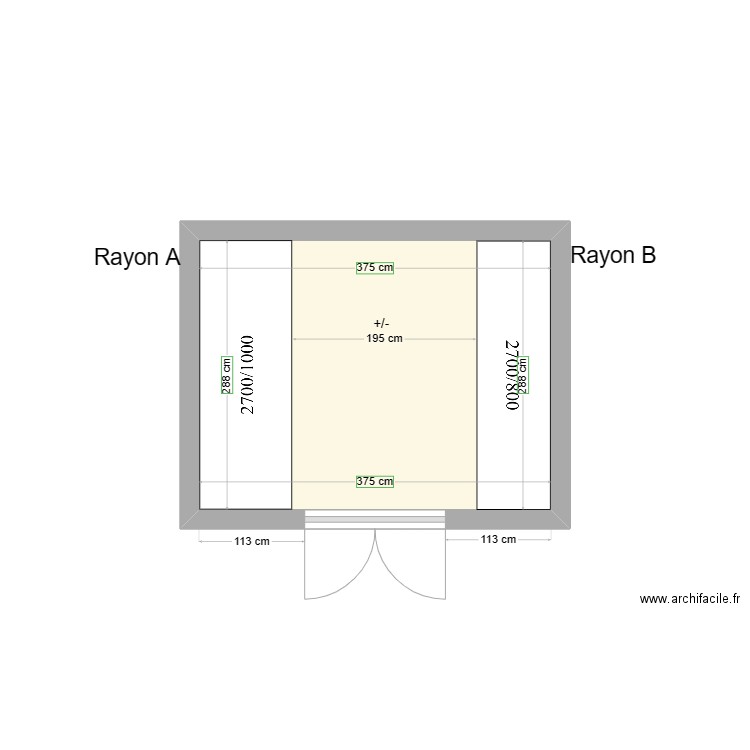 Espinette. Plan de 1 pièce et 11 m2