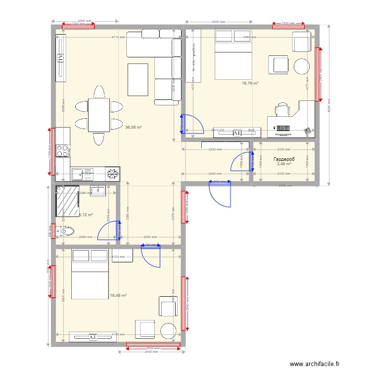 90-2 новый. Plan de 0 pièce et 0 m2