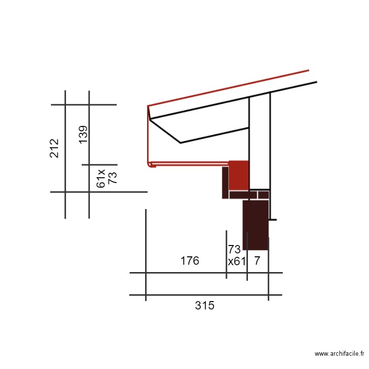 COUPE VERANDA 1. Plan de 0 pièce et 0 m2
