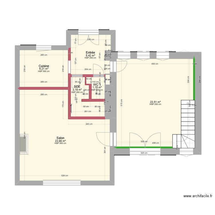 Olivet Projet 3. Plan de 17 pièces et 150 m2