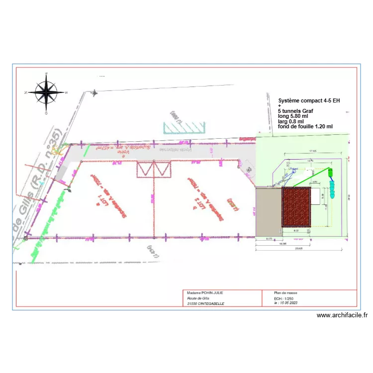 Pohin tunnels. Plan de 