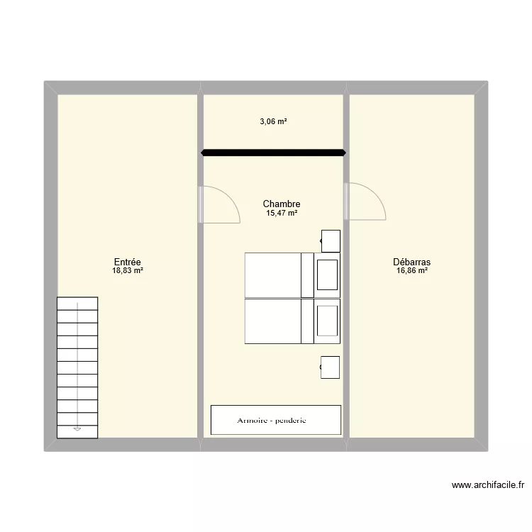 Etage Denneville. Plan de 