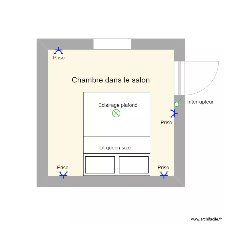 Chambre 1 appartement 418. Plan de 