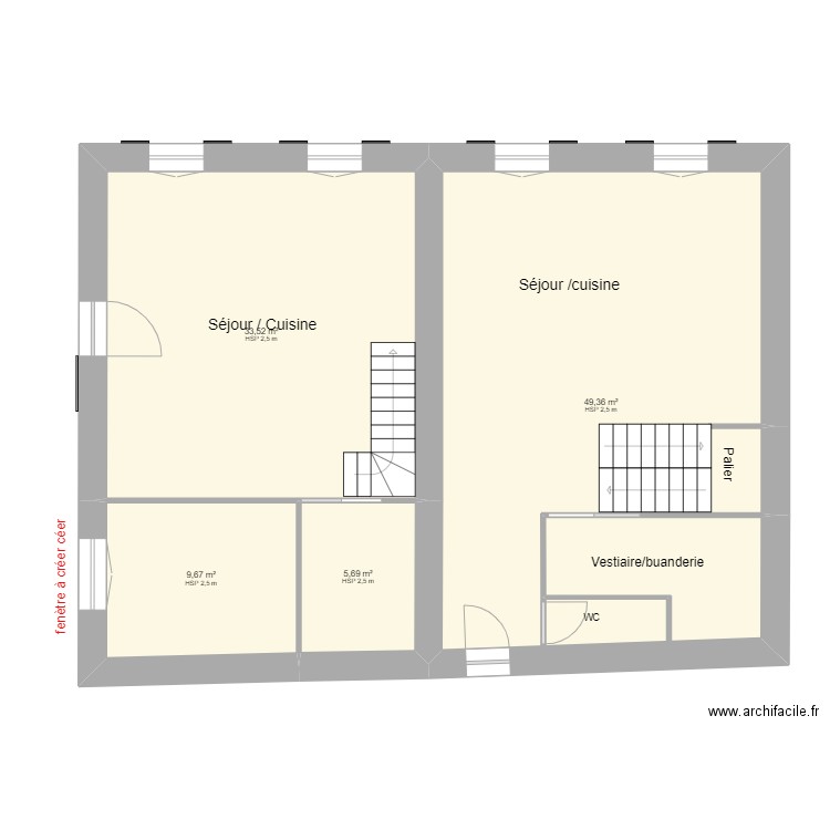 Etage Pontrot modif. Plan de 0 pièce et 0 m2