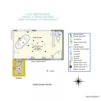 plan salle de bain  des ma&icirc;tres ,peinture plafond, murs et plinthes
