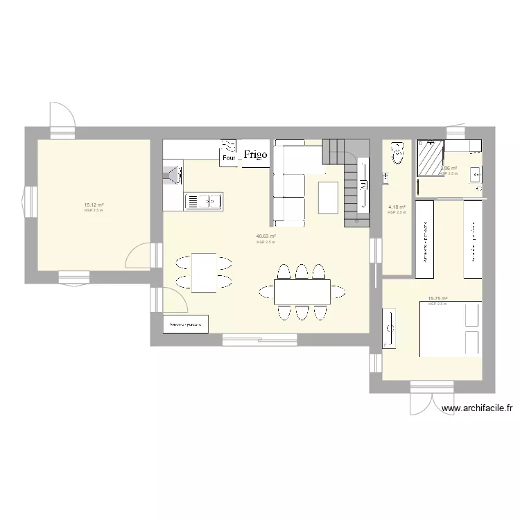 V2 l 2 maison &eacute;tage. Plan de 