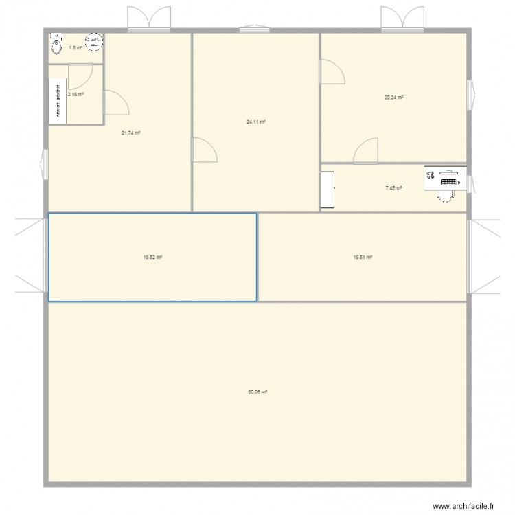 hangar. Plan de 0 pièce et 0 m2