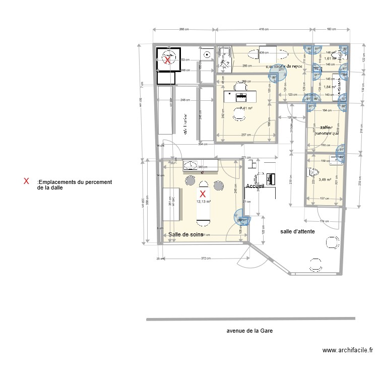 projet 2. Plan de 7 pièces et 36 m2