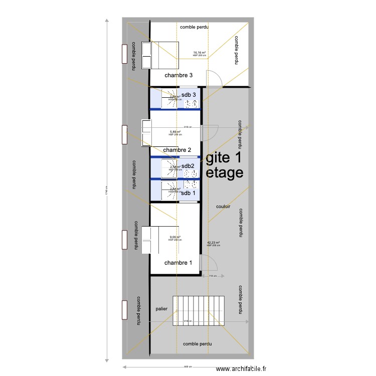 GITE 1 etage . Plan de 0 pièce et 0 m2