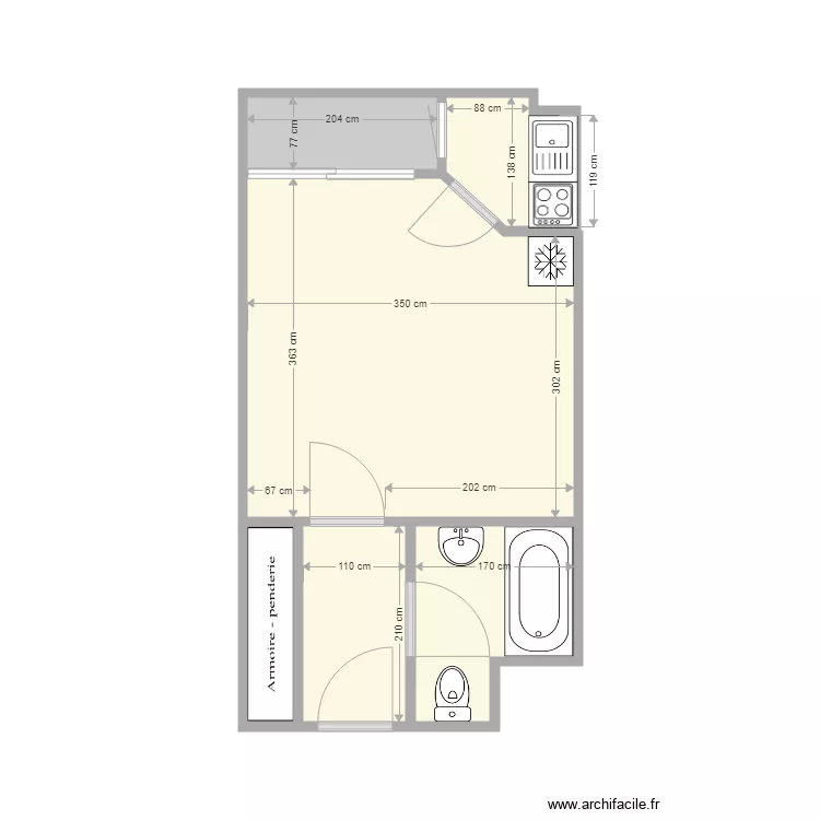 Appart Xiao. Plan de 