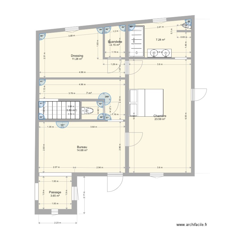 Volume nuit rdc après v2. Plan de 0 pièce et 0 m2