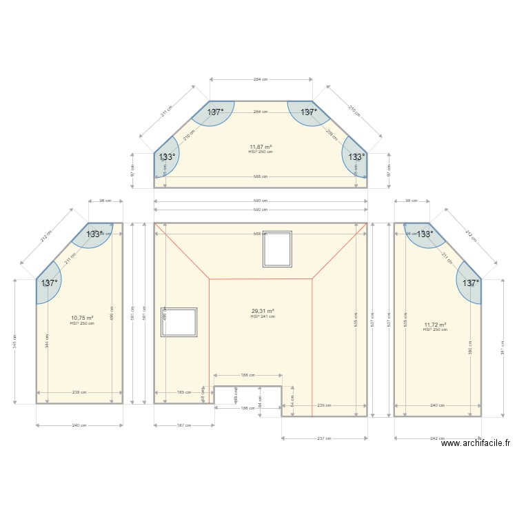 Winterhalter. Plan de 4 pièces et 64 m2