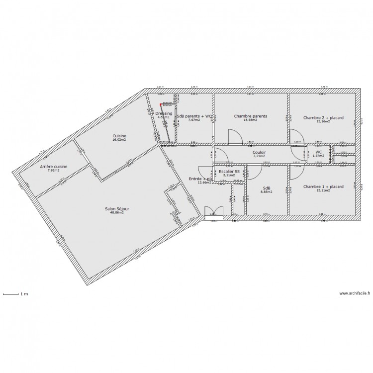 Maison V plain pied   bureau étage. Plan de 0 pièce et 0 m2