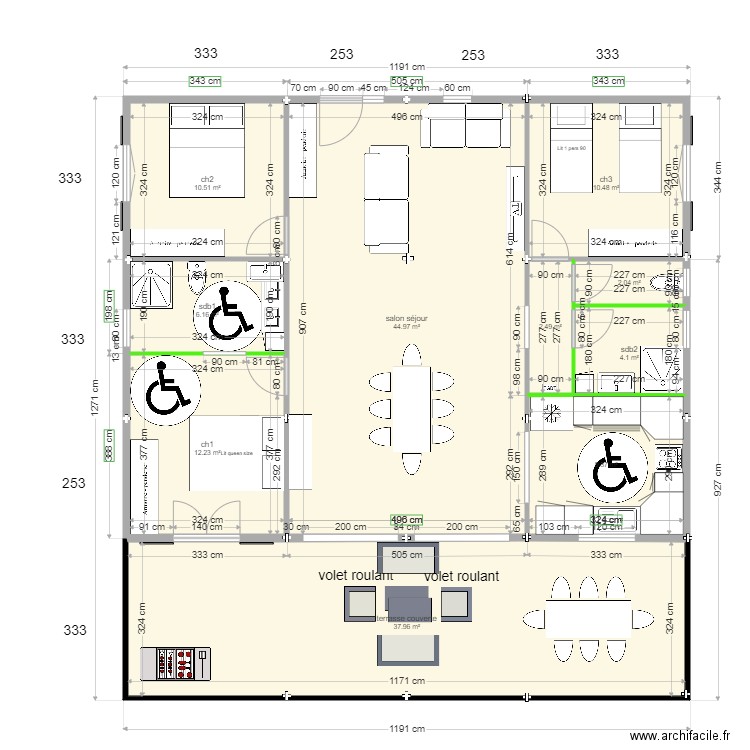 maison mc optimisée. Plan de 10 pièces et 140 m2