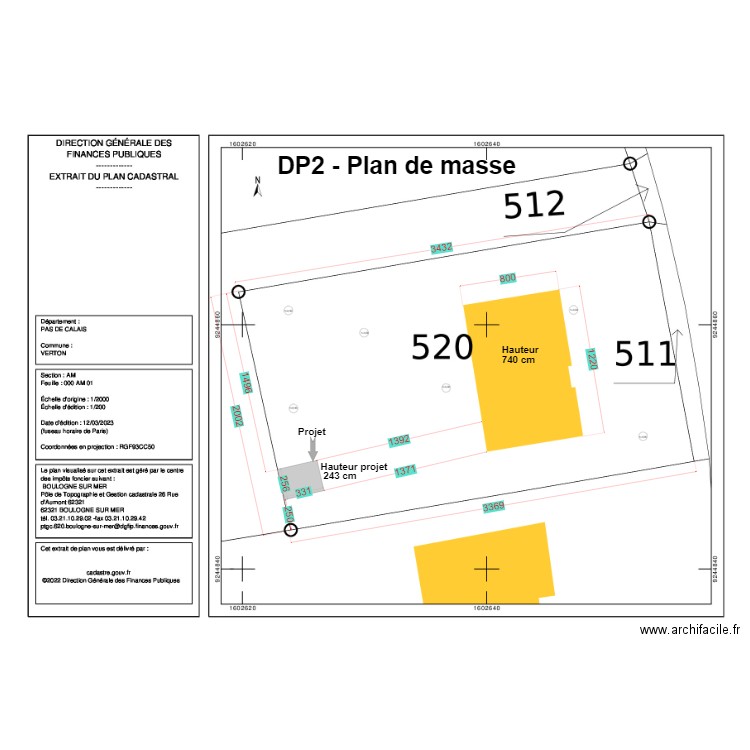 cadastre. Plan de 0 pièce et 0 m2