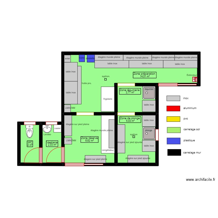 LABO CATALEYA. Plan de 6 pièces et 33 m2