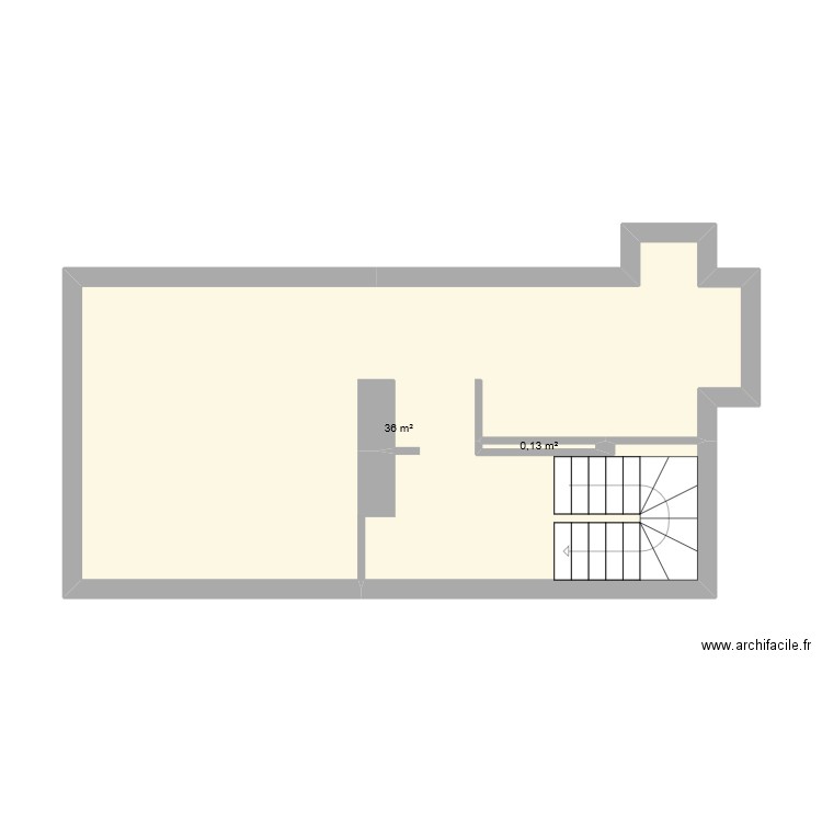 Etage 1. Plan de 2 pièces et 36 m2