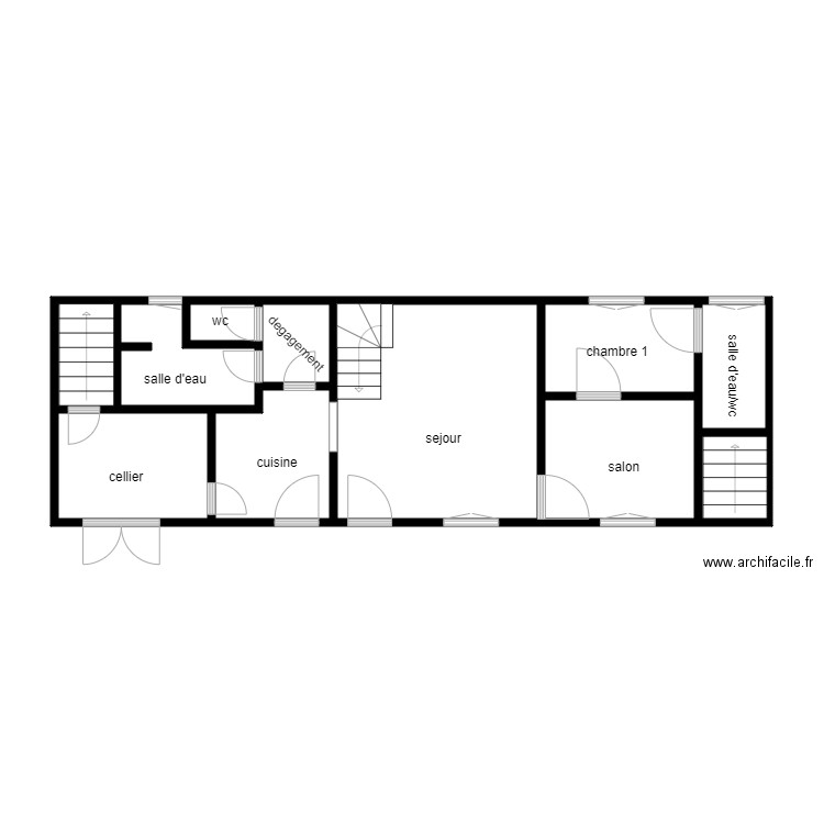 CAHAGNE RDC. Plan de 0 pièce et 0 m2