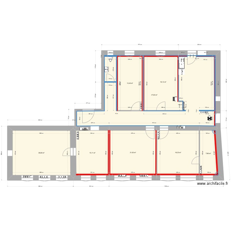 Simplon1 . Plan de 8 pièces et 185 m2