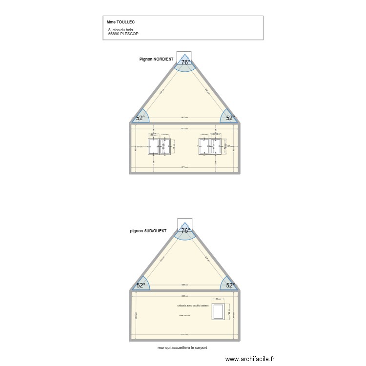  Pignons. Plan de 0 pièce et 0 m2