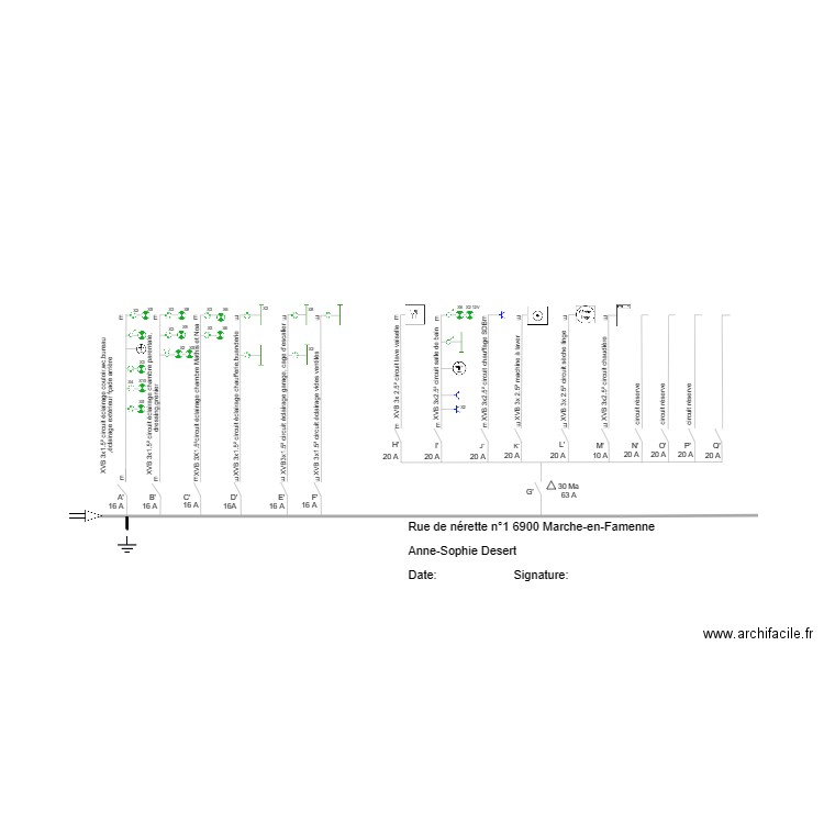 UNIFILAIRE MICHEL . Plan de 0 pièce et 0 m2
