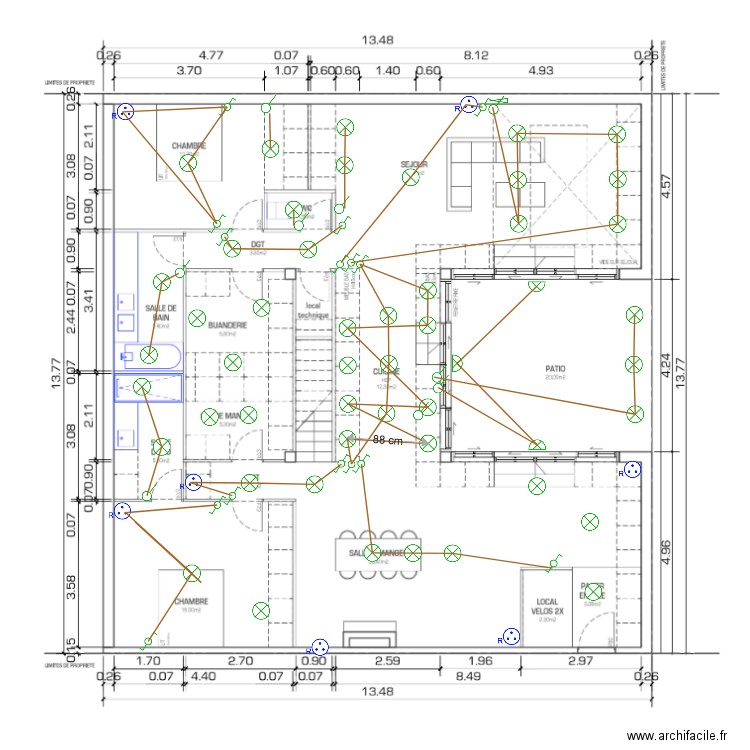 elec bas. Plan de 0 pièce et 0 m2