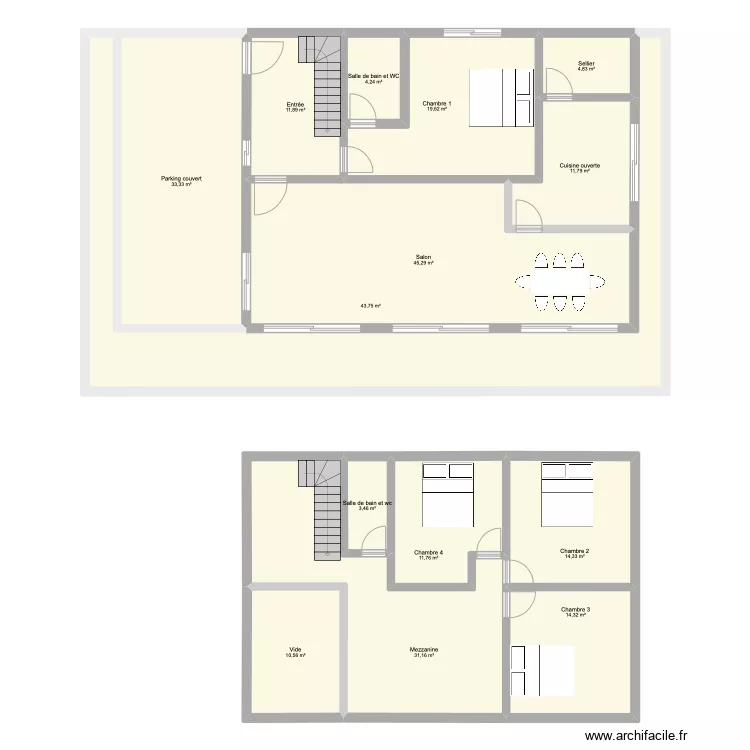 Chalet. Plan de 
