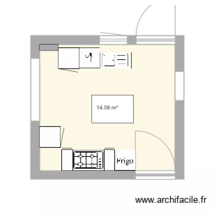 Cuisine 1 frigo stable. Plan de Cuisine 1 frigo stable. Plan de