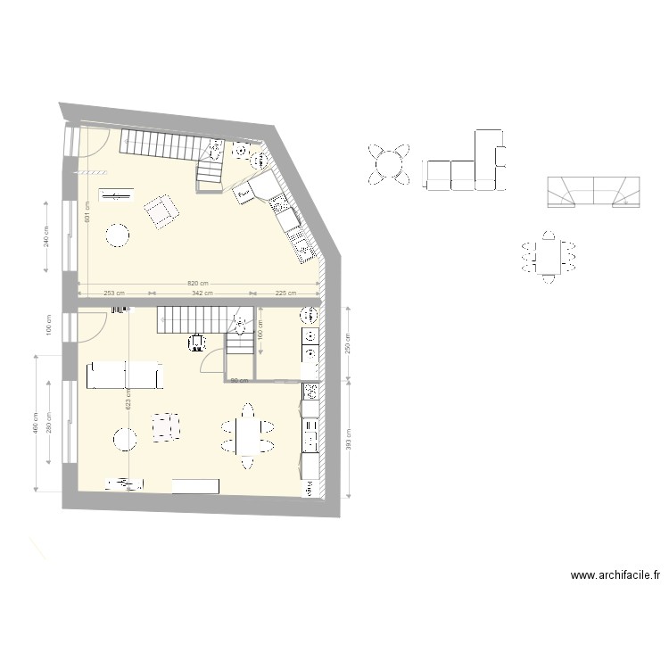 Plan remise  rez de jardin V 5   04/10/2022. Plan de 6 pièces et 92 m2