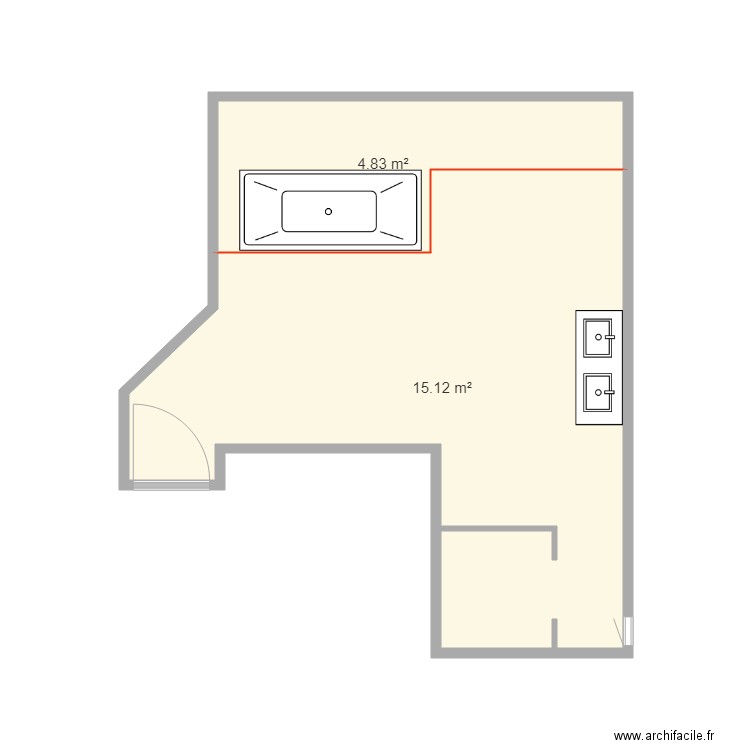 salle de bain. Plan de 0 pièce et 0 m2