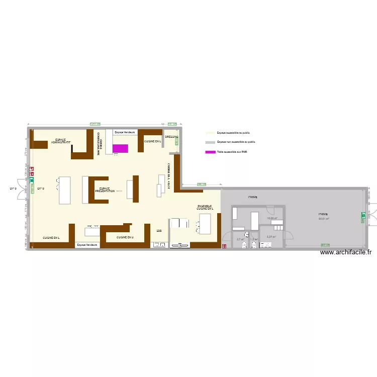 JOLIE CUISINE plan apr&egrave;s travaux. Plan de 