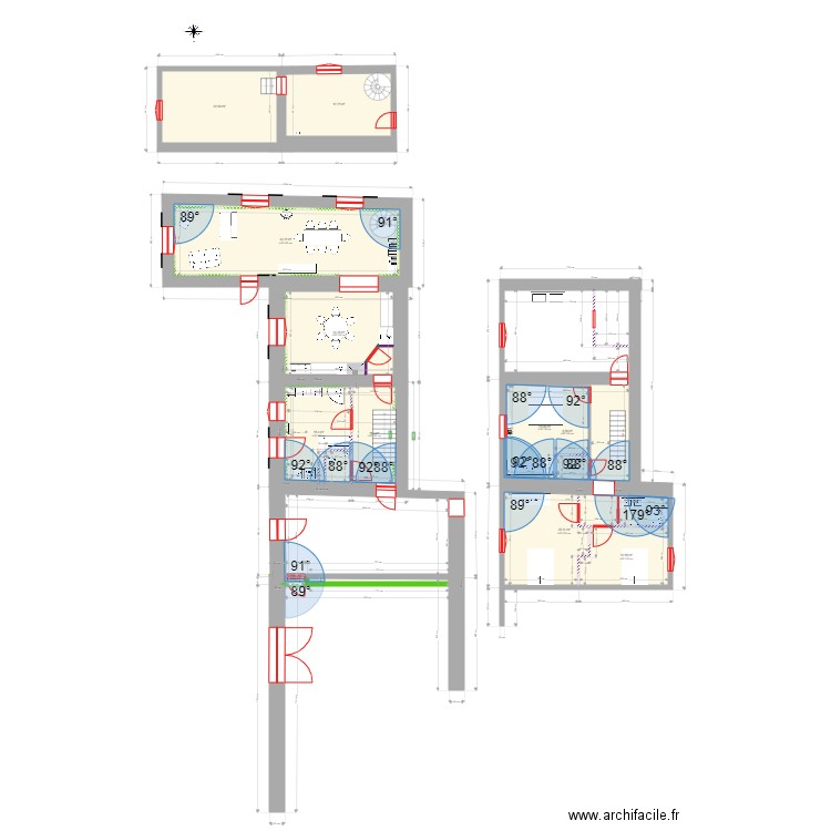 MAISON RANCHAL PLAN AVEC ETAGE 4 CH. Plan de 12 pièces et 224 m2