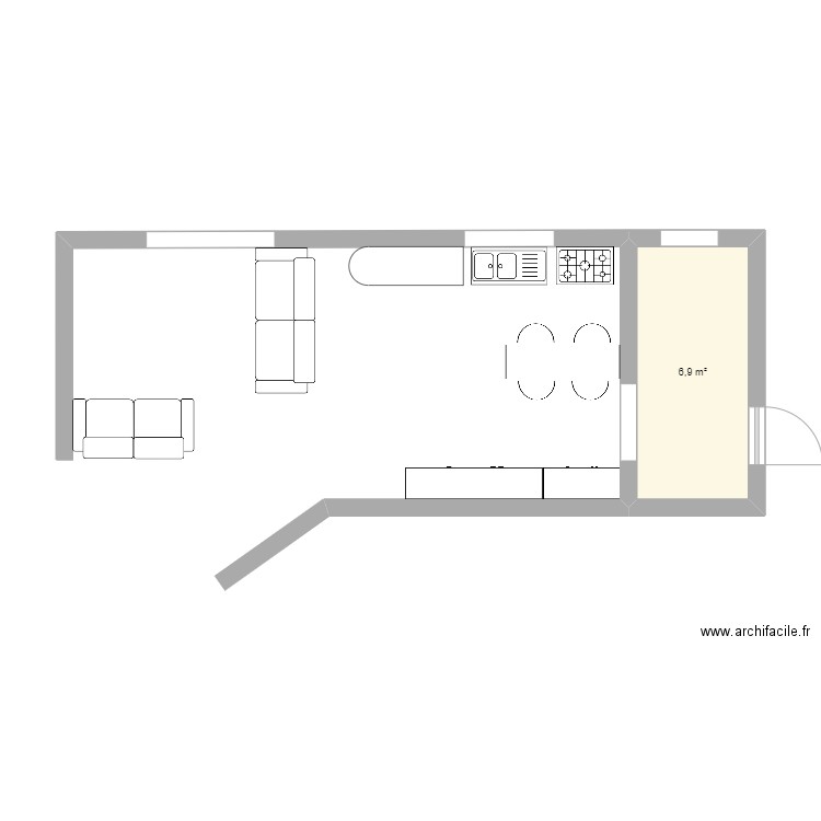 cuisine aménagée. Plan de 0 pièce et 0 m2