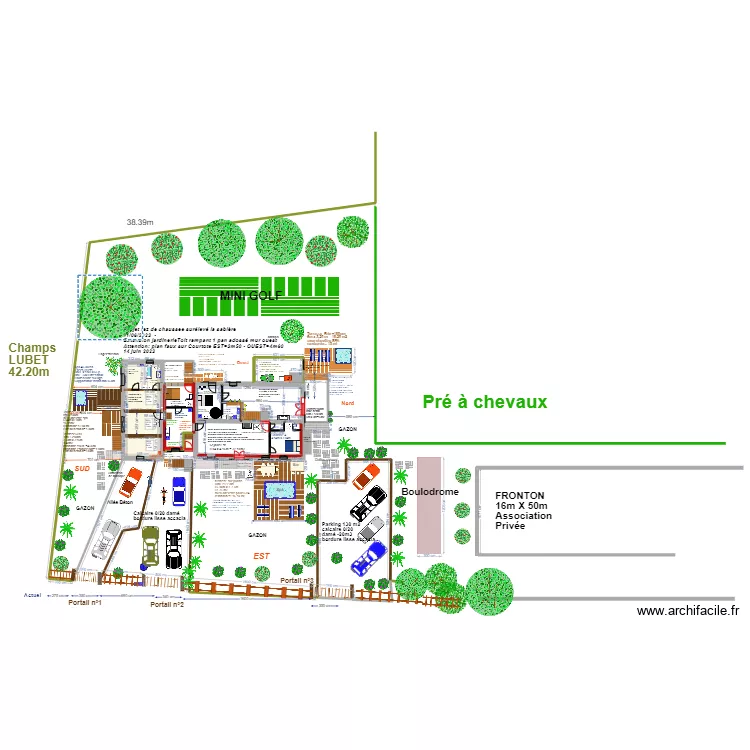 plan masse maison avec jardinerie metr&eacute;s 14  juin 2023. Plan de 