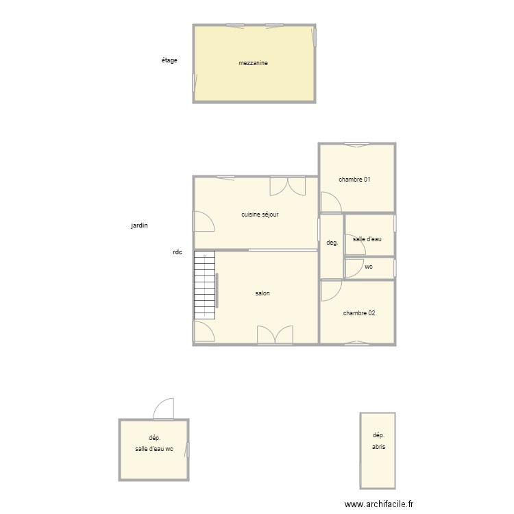 demoret am 1440. Plan de 10 pièces et 78 m2