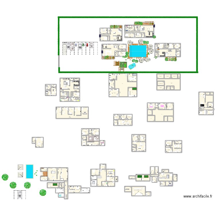 Plan Tine. Plan de 127 pièces et 2119 m2